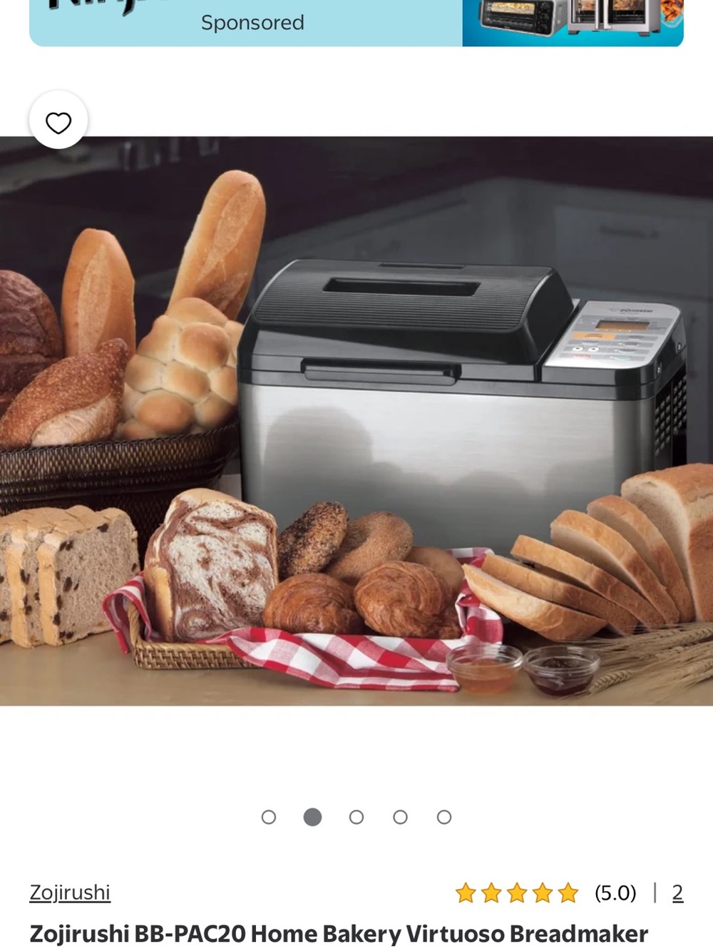 Zojirushi BB-PAC20 Breadmaker in Stainless Steel and Black